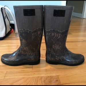 Valentino Lace Print Rain Boot